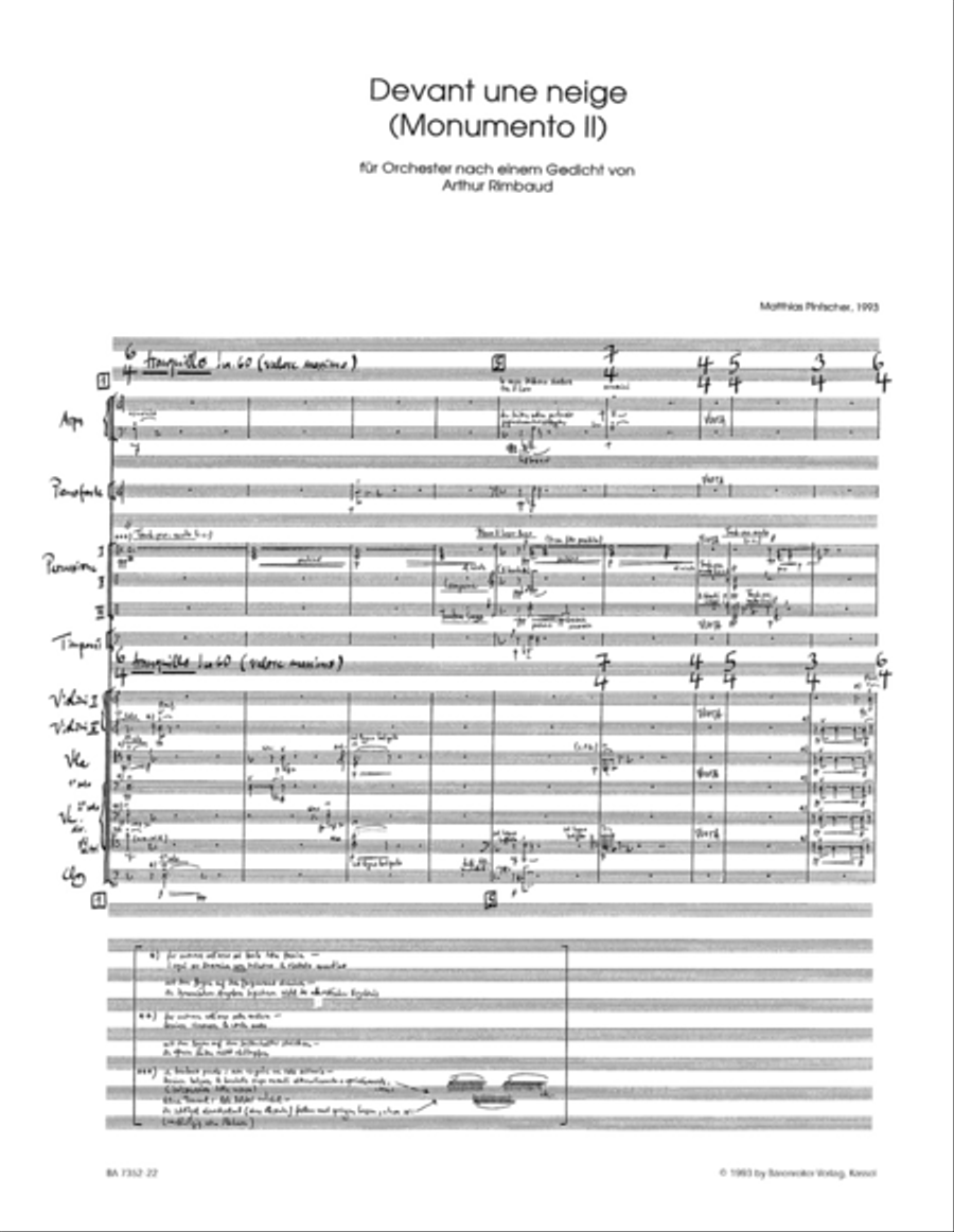 Devant une neige - Monumento II for Orchestra TB scores gallery preview page 2