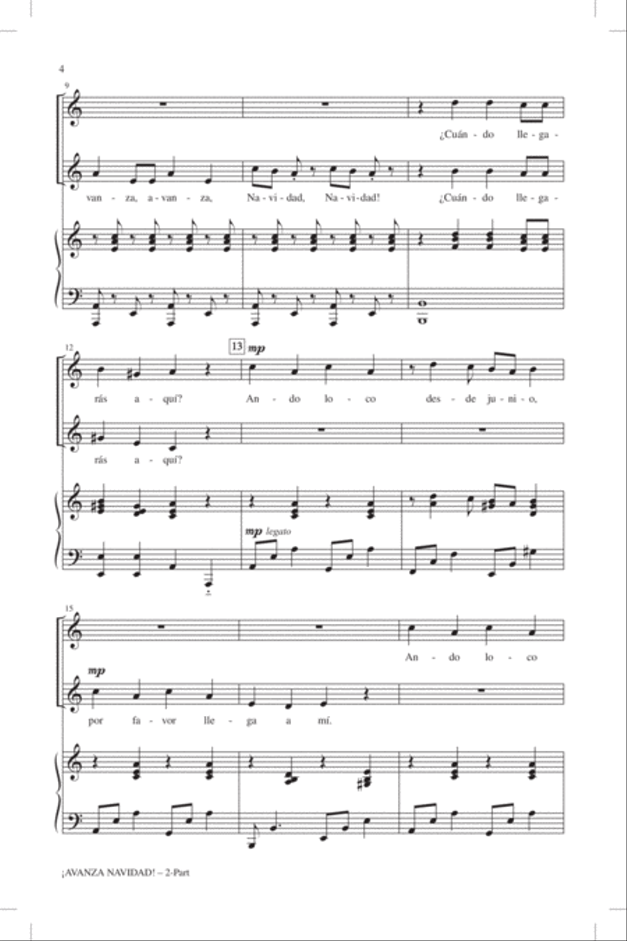 !Avanza Navidad! (Hurry, Hurry, Christmas!) 2-Part scores gallery preview page 2