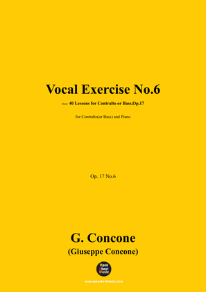 G. Concone-Vocal Exercise No.6,for Contralto(or Bass) and Piano