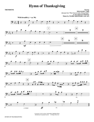 Hymn Of Thanksgiving - Trombone