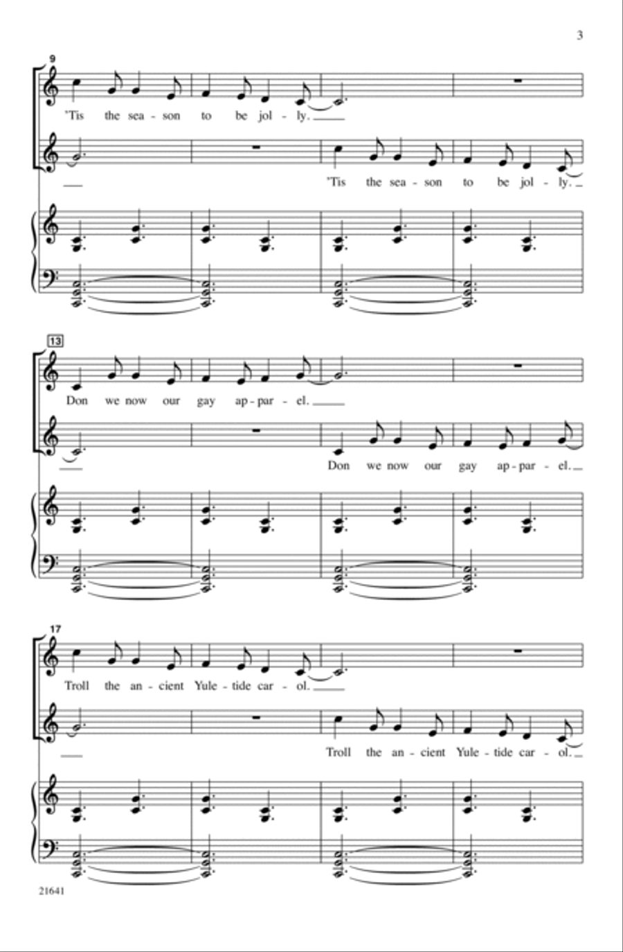 Antiphonal Deck the Hall Antiphonal Deck the Hall 2-Part scores gallery preview page 3