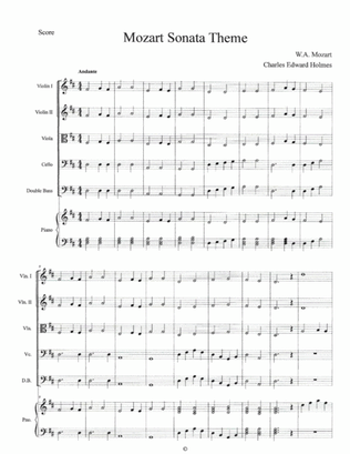 Mozart Sonata Theme--String Orchestra Set