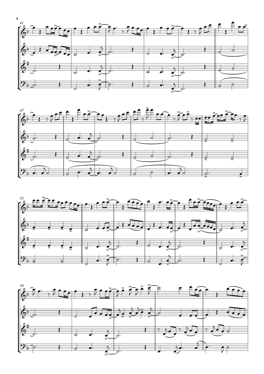One Call Away Woodwind Quartet scores gallery preview page 4