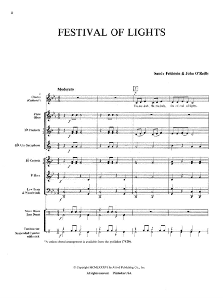 Festival of Lights (with optional chorus): Score Choir scores gallery preview page 2