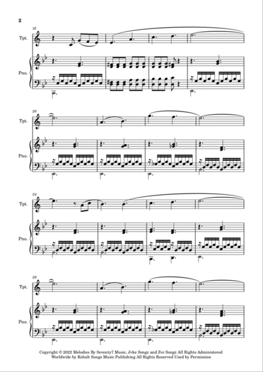 Golden Hour B-Flat Trumpet scores gallery preview page 2