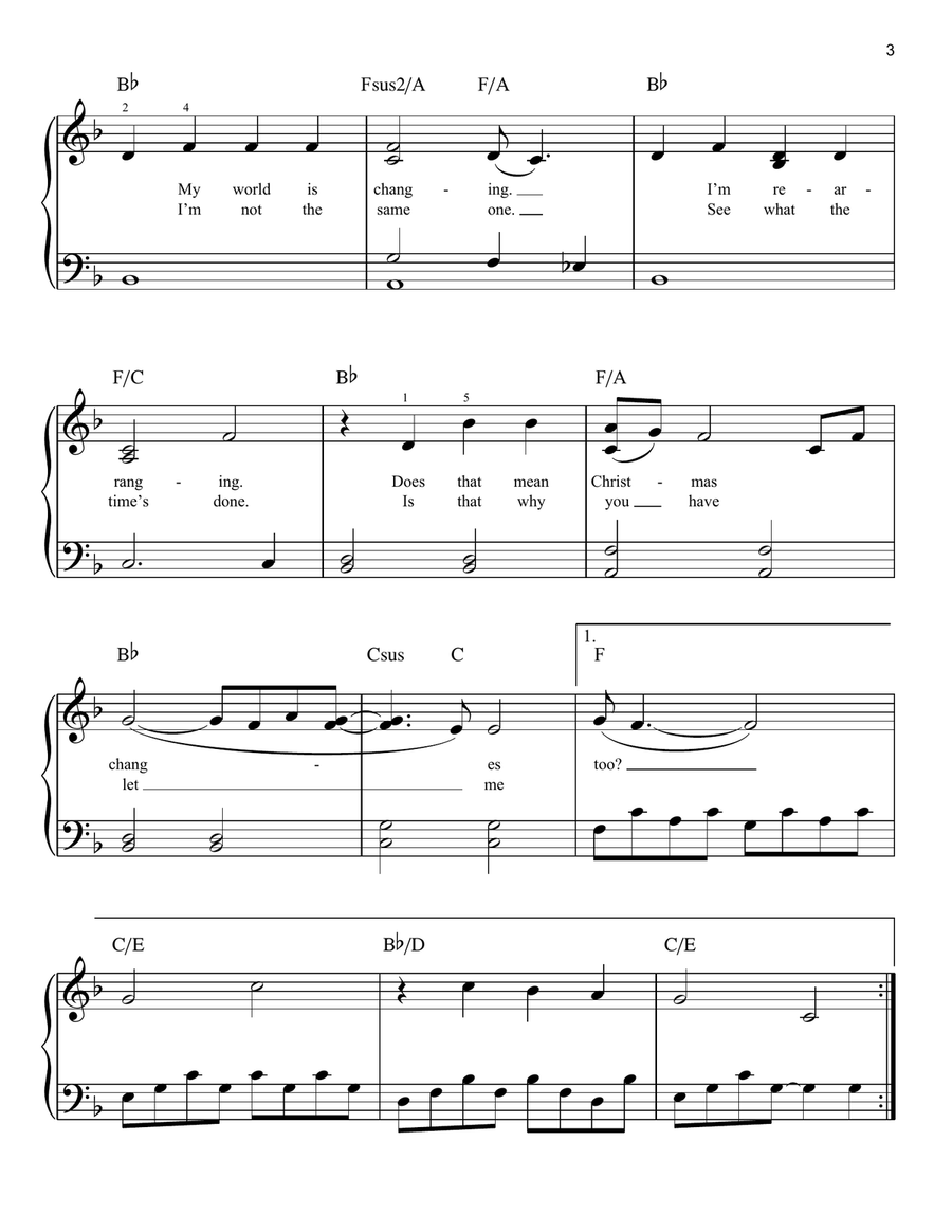 Where Are You Christmas? (from How The Grinch Stole Christmas) Easy Piano scores gallery preview page 3