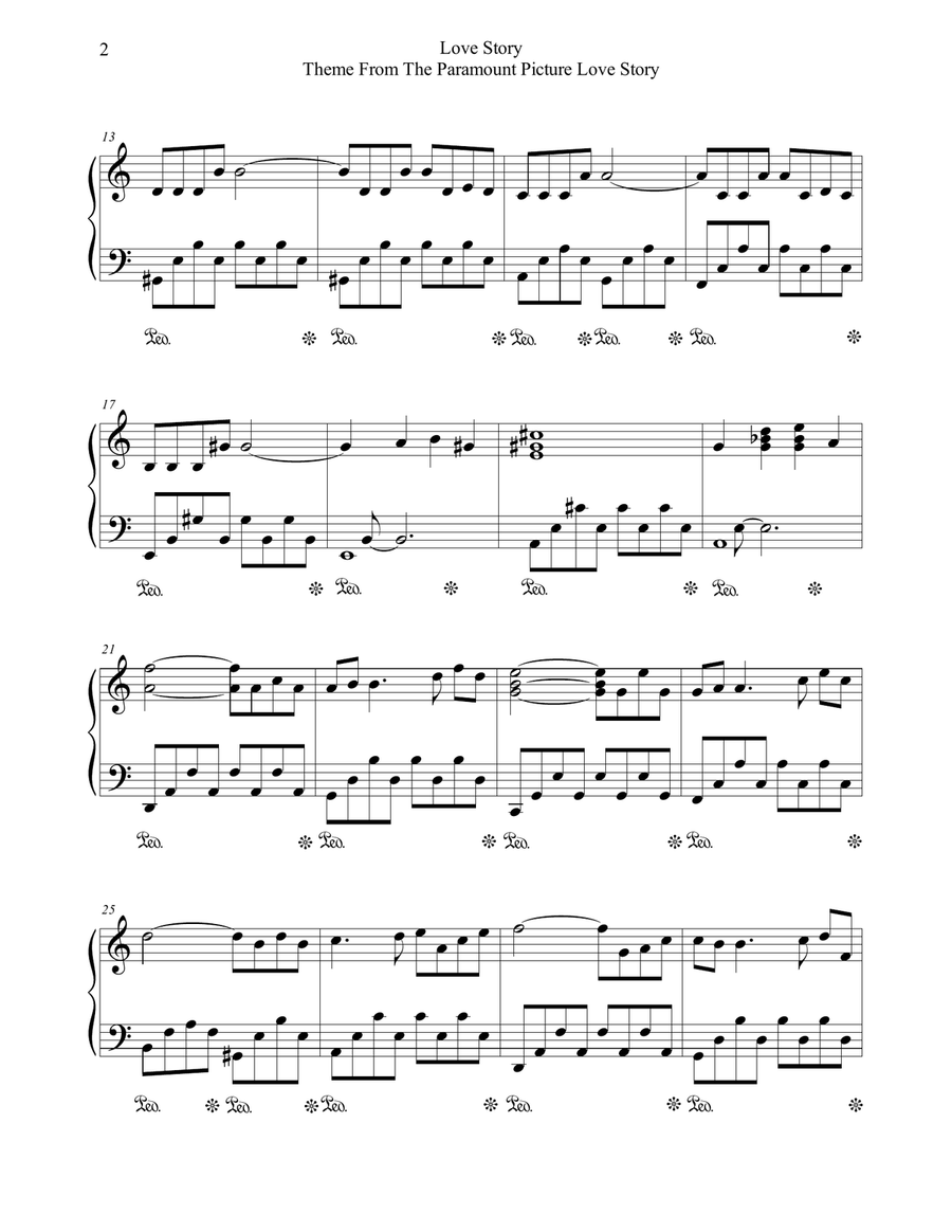 Love Story Piano Solo scores gallery preview page 2