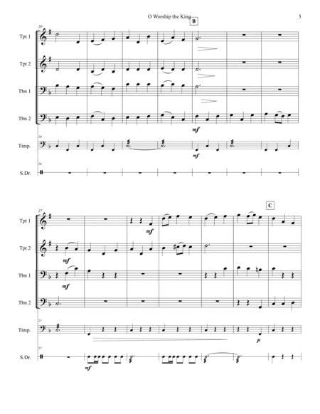O Worship the King: Prelude on a Melody by William Croft for Brass Quartet image number null
