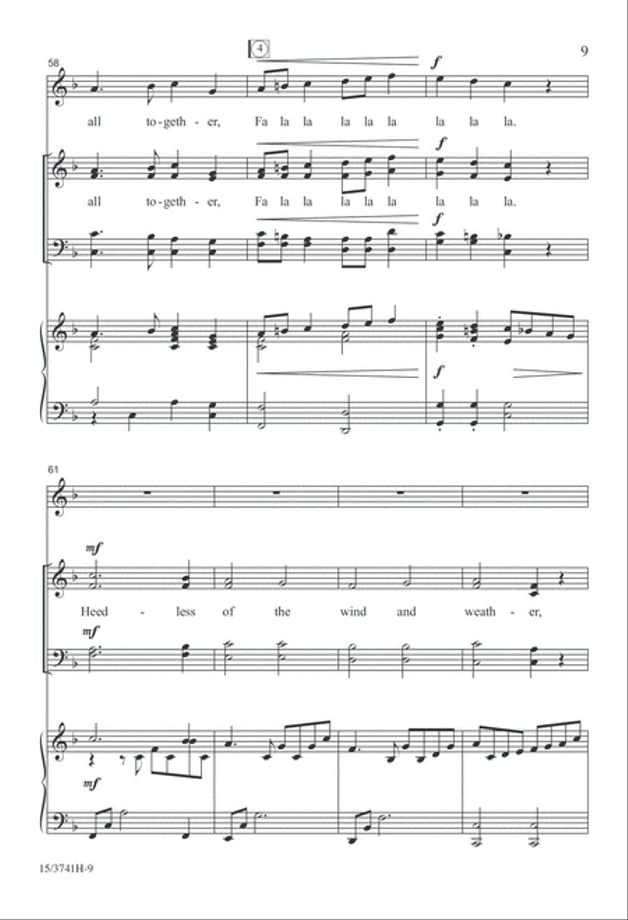 Deck the Hall 4-Part scores gallery preview page 9