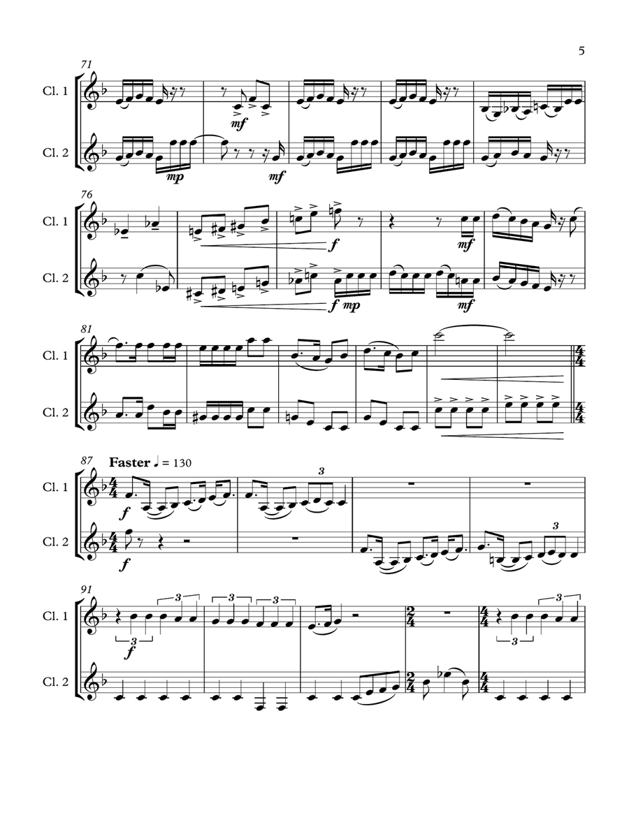 Bohemian Rhapsody Clarinet Duet scores gallery preview page 5