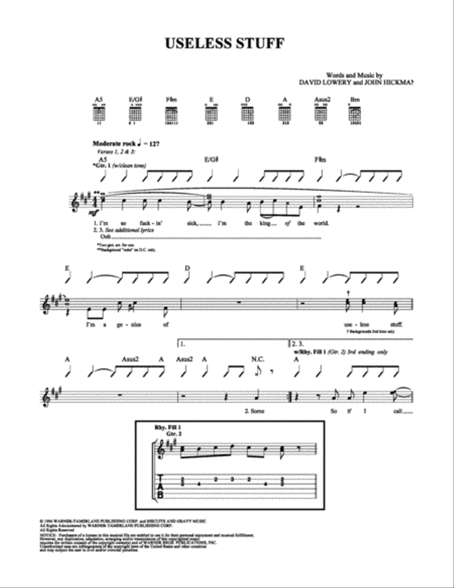 Useless Stuff Electric Guitar scores gallery preview page 1