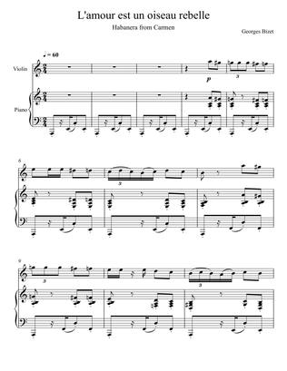 Georges Bizet - Habanera "L’amour est un oiseau rebelle" (Violin Solo)