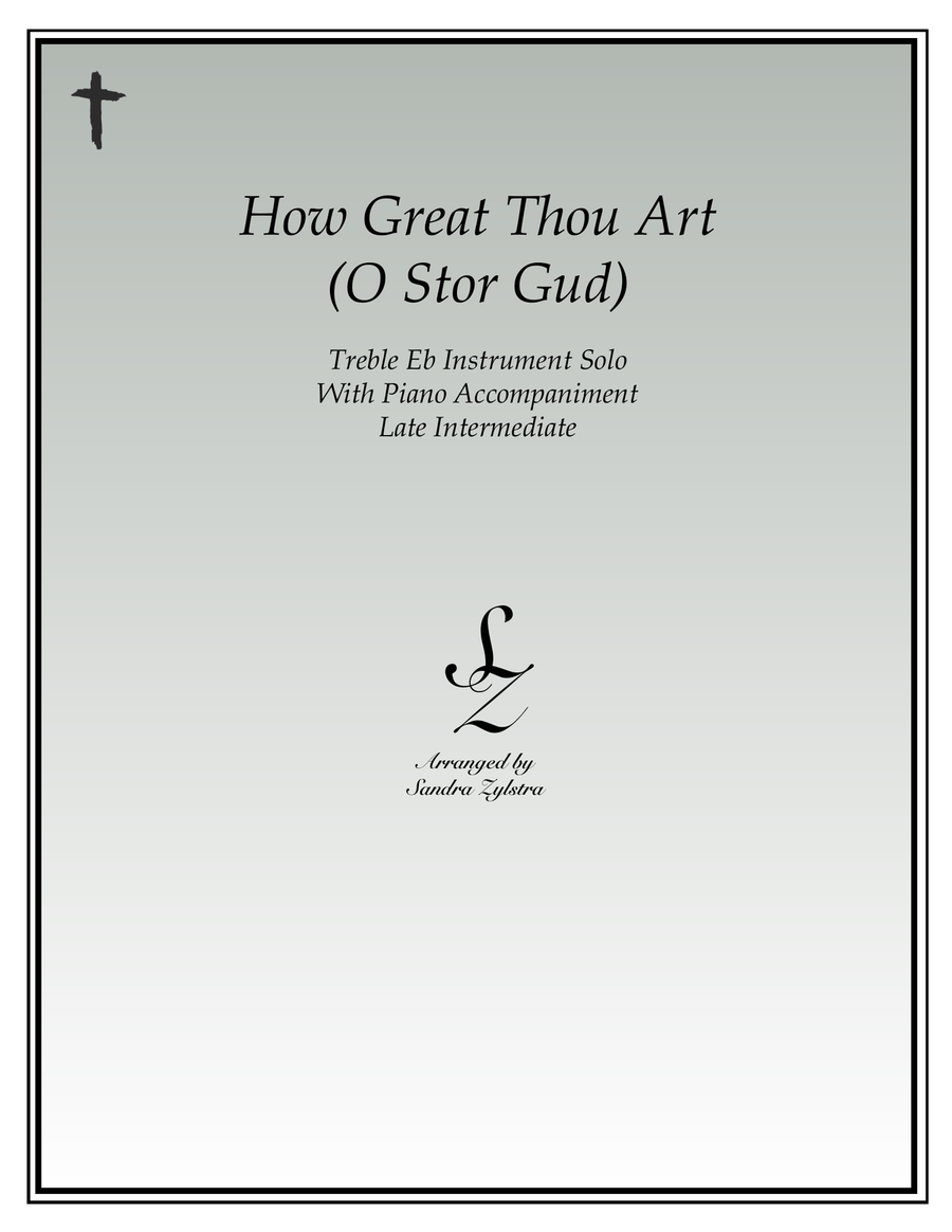 How Great Thou Art (treble Eb instrument solo) Alto Saxophone scores gallery preview page 1