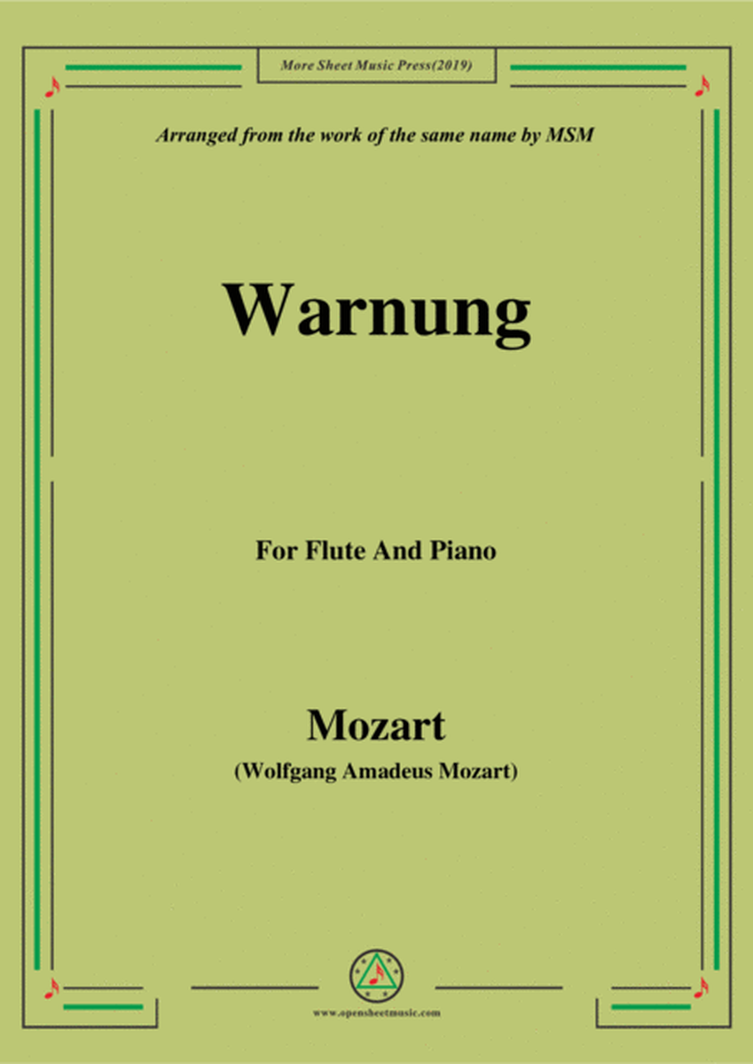 Mozart-Warnung,for Flute and Piano image number null