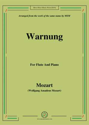Book cover for Mozart-Warnung,for Flute and Piano