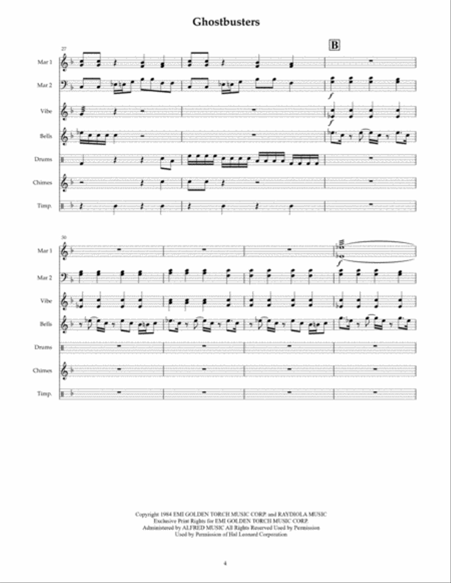 Ghostbusters Ghostbusters Percussion Ensemble scores gallery preview page 6