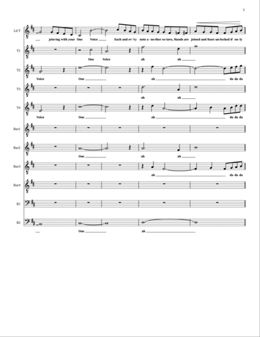 One Voice One Voice Choir scores gallery preview page 3