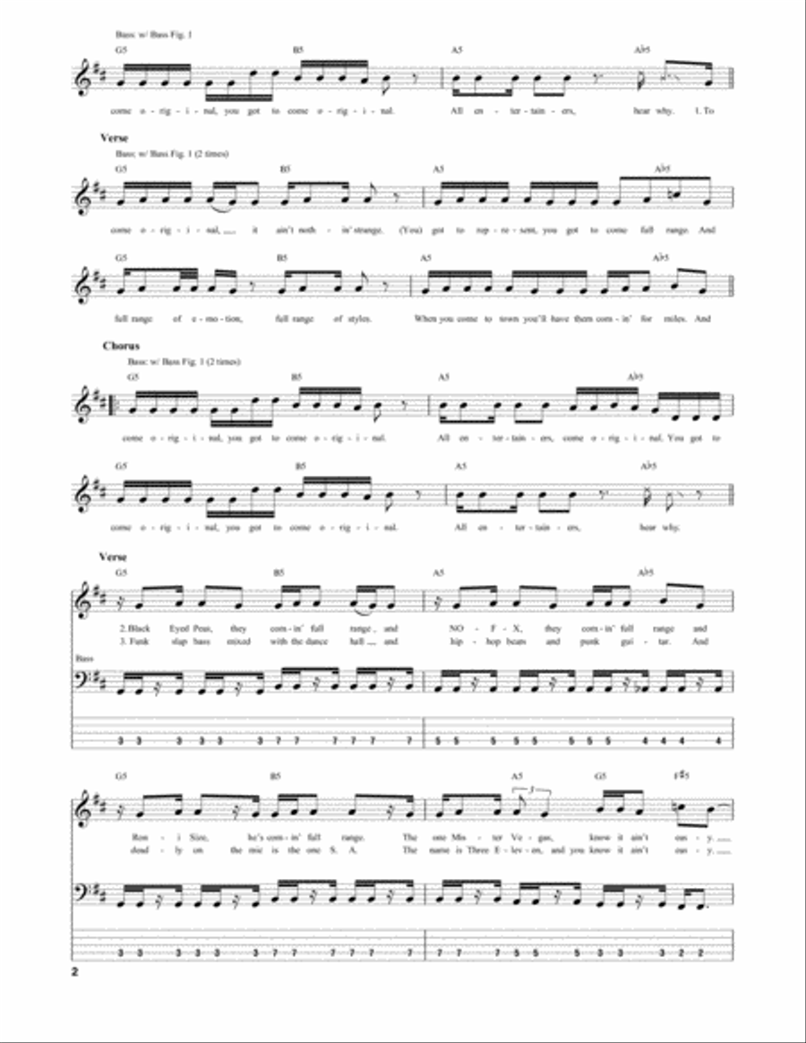 Come Original Guitar Tablature scores gallery preview page 2