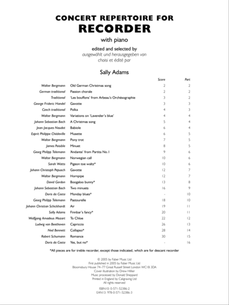 Concert Repertoire for Recorder