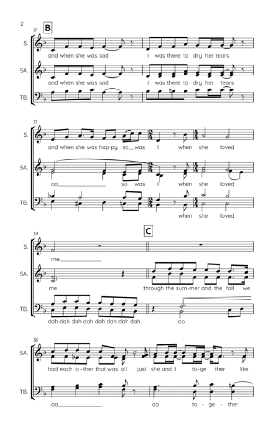 When She Loved Me When She Loved Me 4-Part scores gallery preview page 2