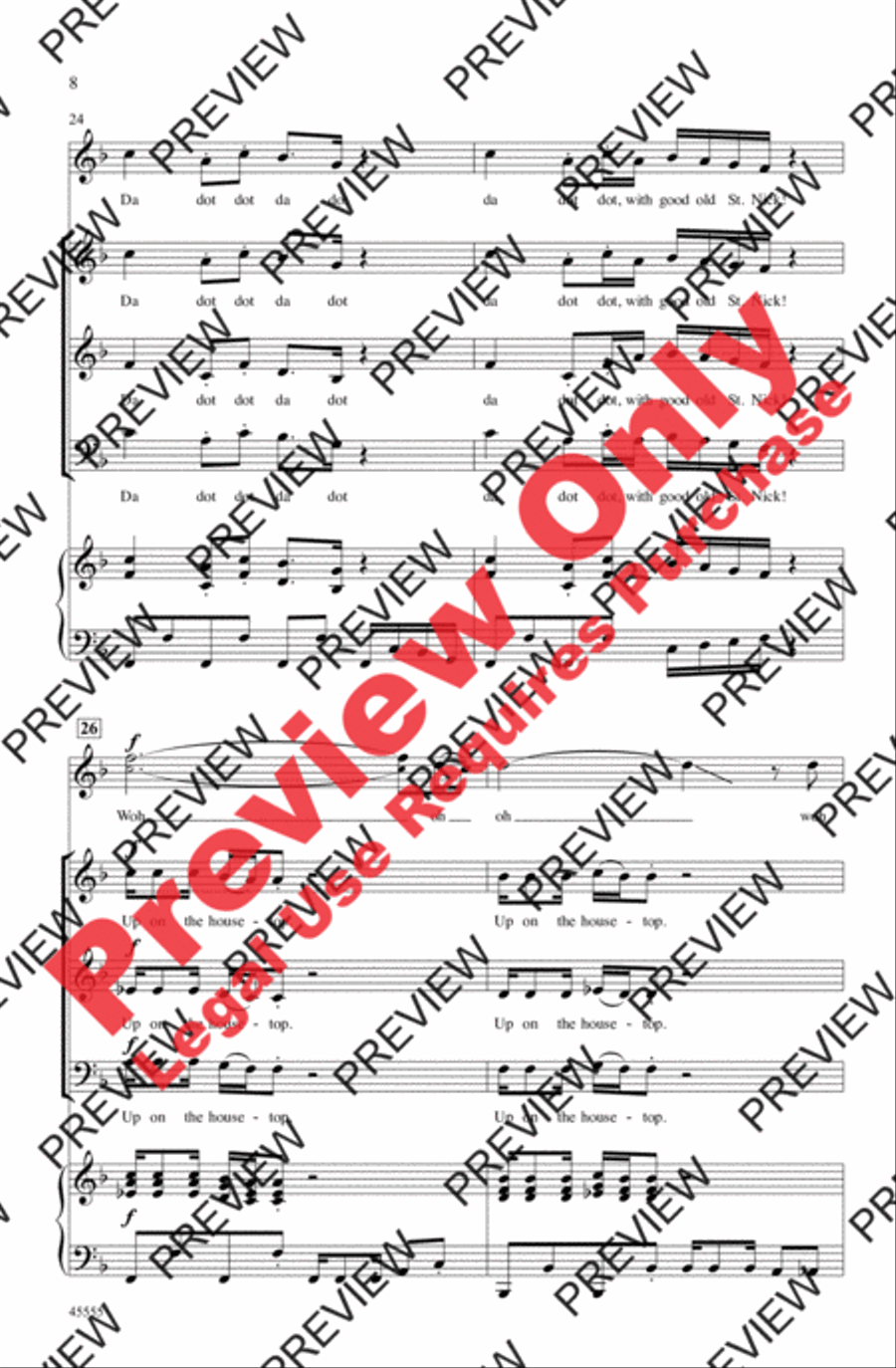Up on the Housetop 3-Part scores gallery preview page 8
