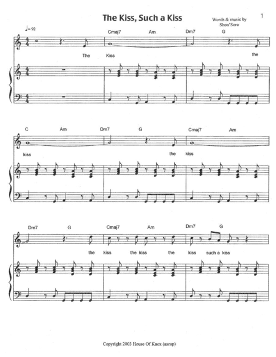 The Kiss, Such A Kiss Voice scores gallery preview page 2