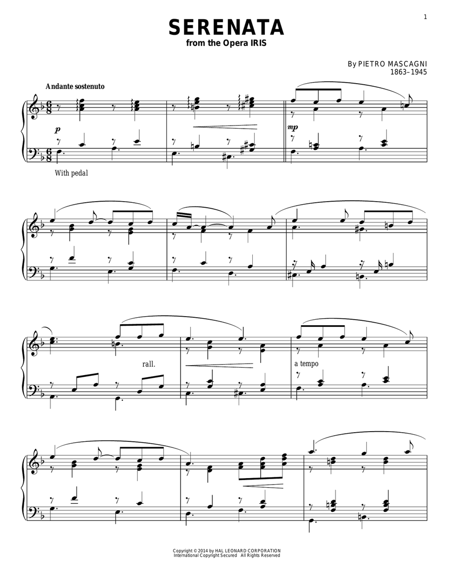 Serenata Piano Solo scores gallery preview page 1