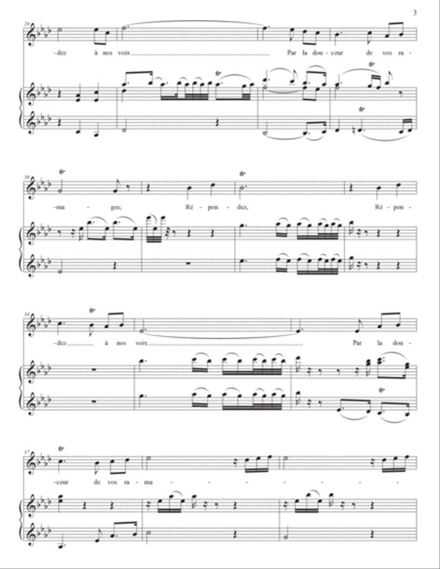 RAMEAU: Rossignols amoureux (transposed to A-flat major) Piano, Vocal scores gallery preview page 4