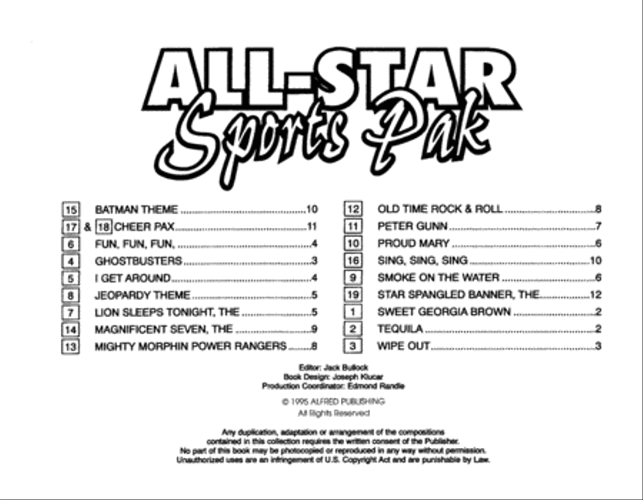 All-Star Sports Pak - 1st Bb Trumpet Marching Band scores gallery preview page 2