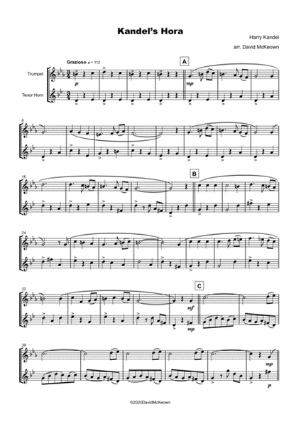 Kandel's Hora, Klezmer tune for Trumpet and Tenor Horn Duet
