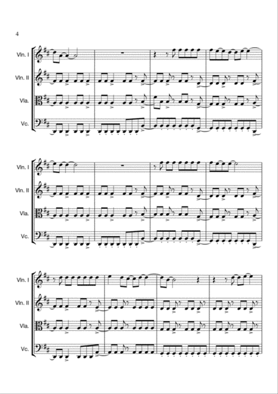 Everlong Everlong String Quartet scores gallery preview page 4