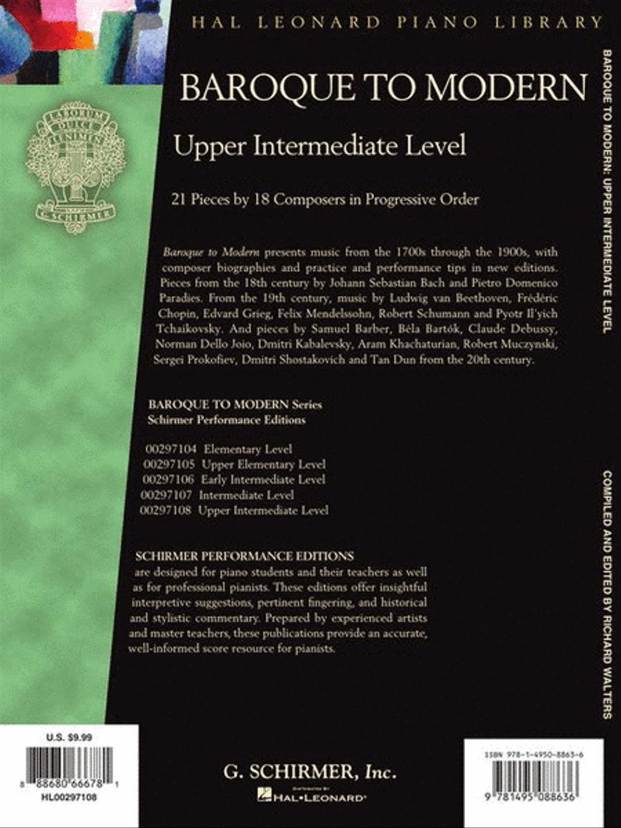 Baroque to Modern: Upper Intermediate Level Piano Solo scores gallery preview page 14