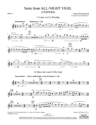 Suite from All-Night Vigil (Vespers) - Oboe 2