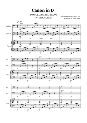 Canon in D - Cello Duet with Piano