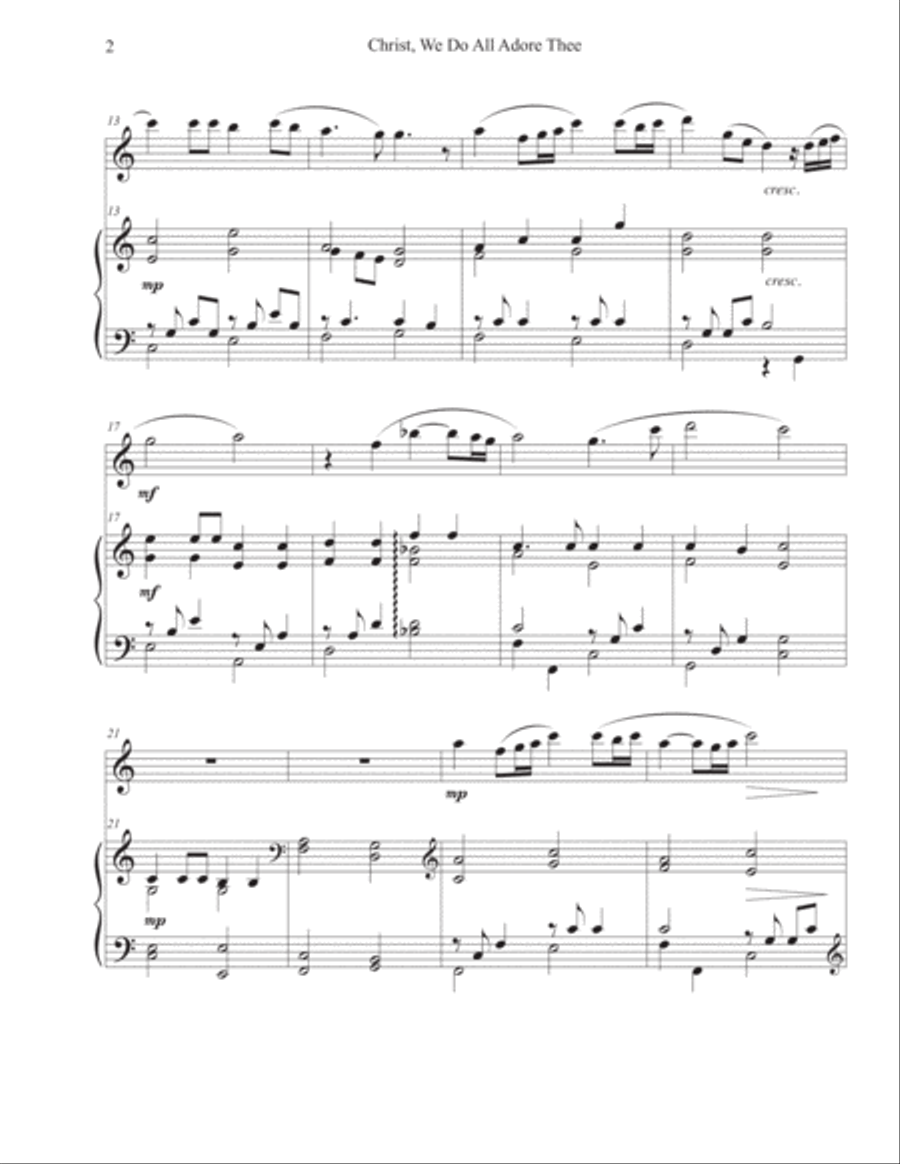 Christ, We Do All Adore Thee (Flute-Piano) Flute Solo scores gallery preview page 2