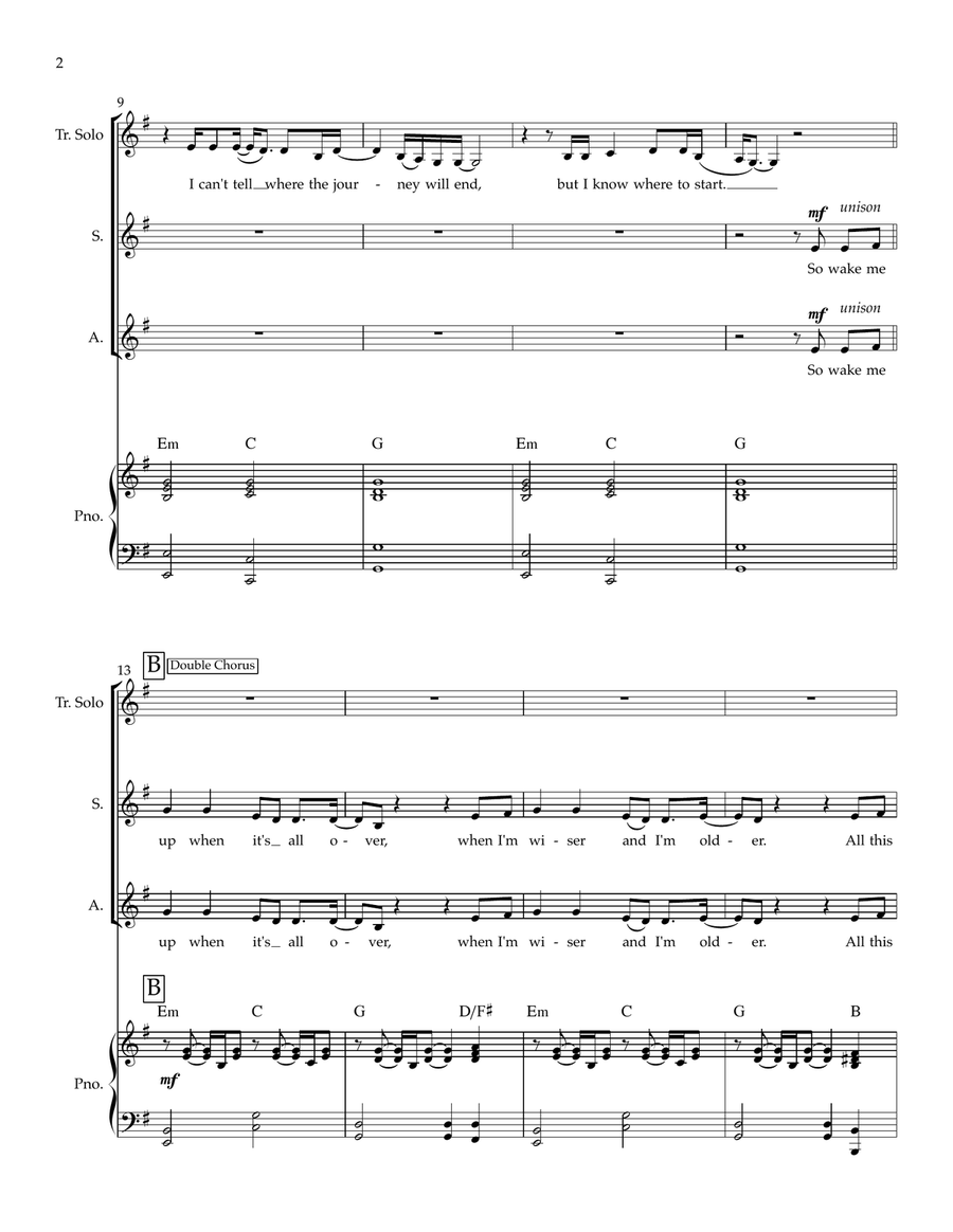 Wake Me Up SSA scores gallery preview page 2