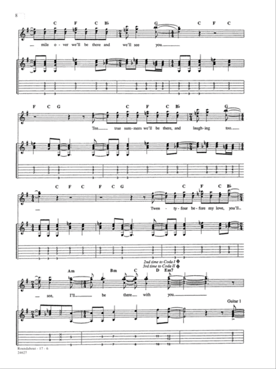 Roundabout Guitar Tablature scores gallery preview page 6