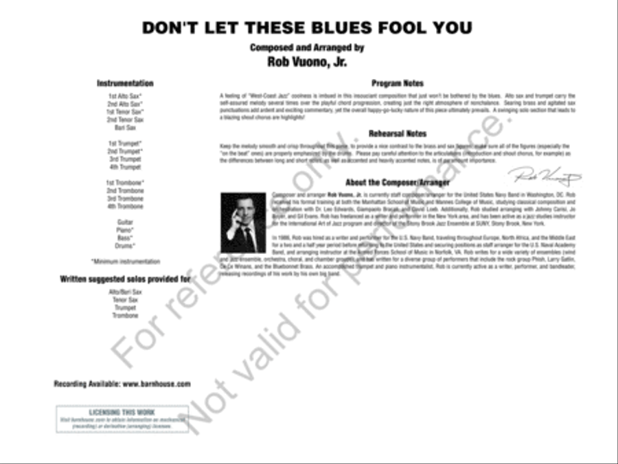 Don't Let These Blues Fool You Jazz Ensemble scores gallery preview page 3