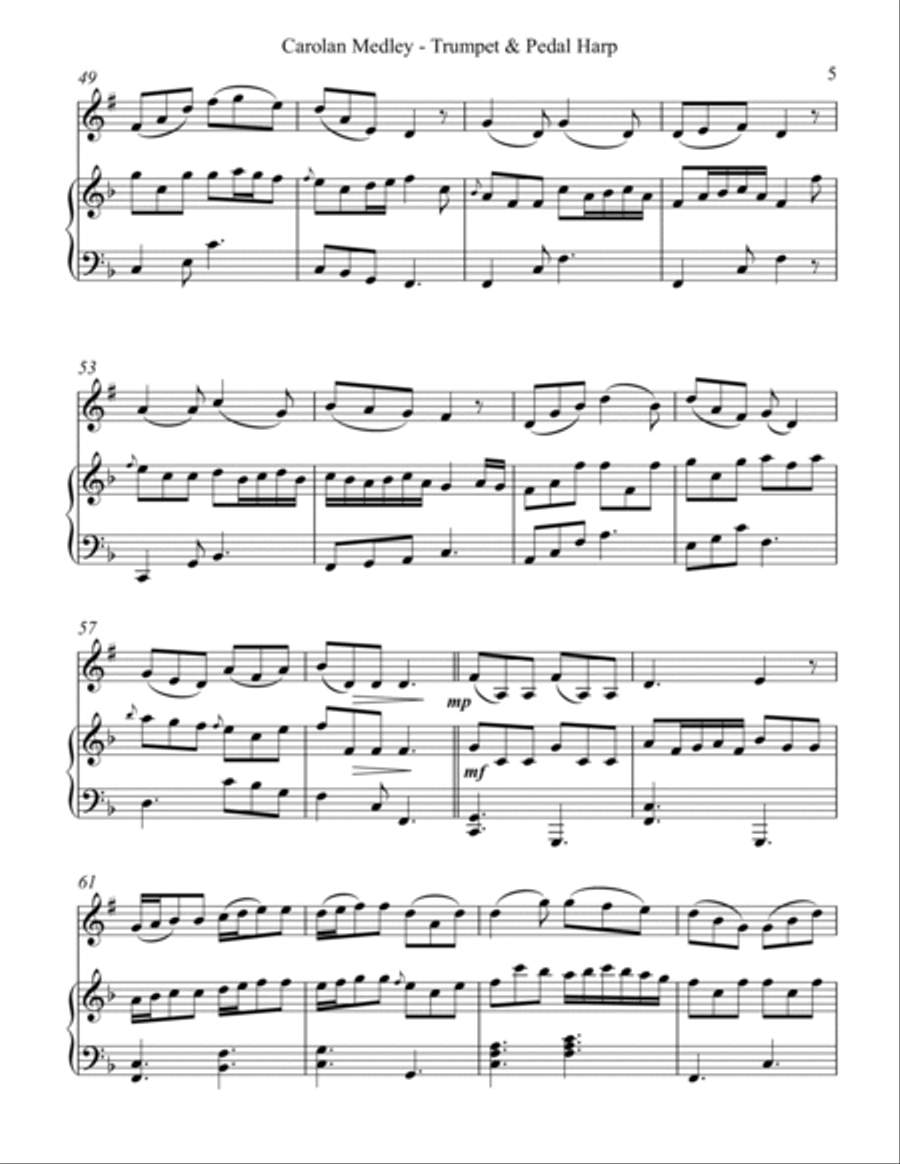 Carolan Medley, Duet for Bb Trumpet & Pedal Harp image number null