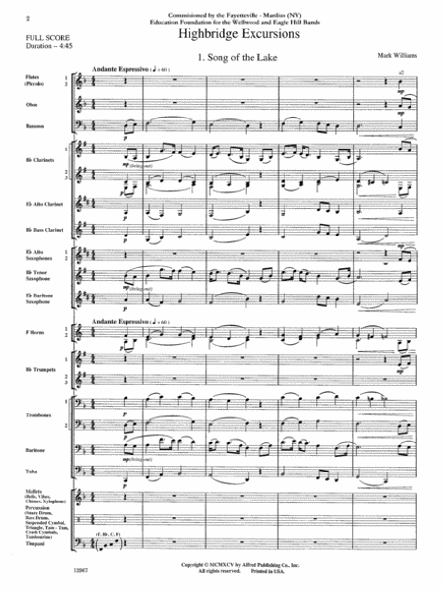Highbridge Excursions: Score Concert Band scores gallery preview page 2