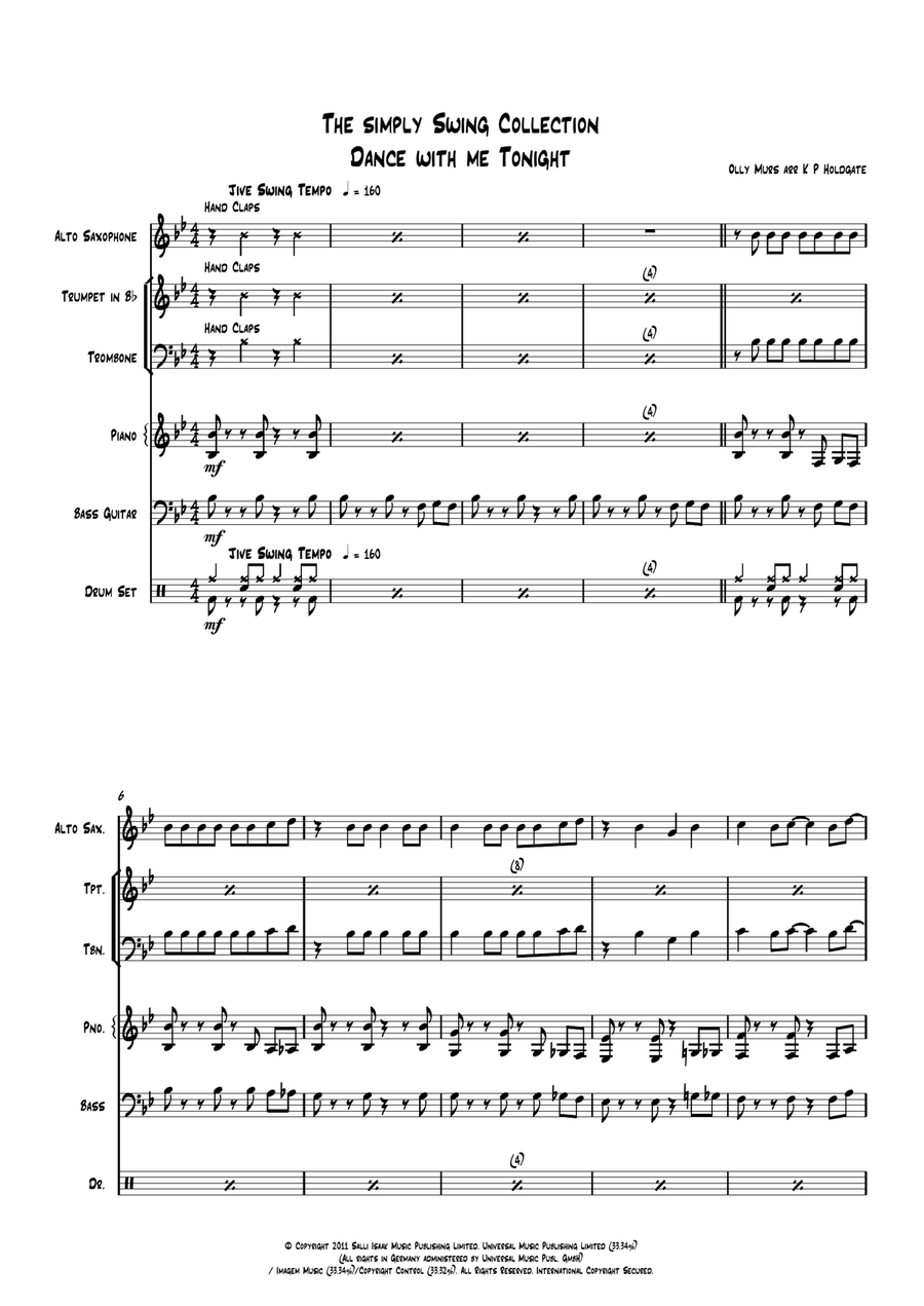 Dance With Me Tonight Small Ensemble scores gallery preview page 1