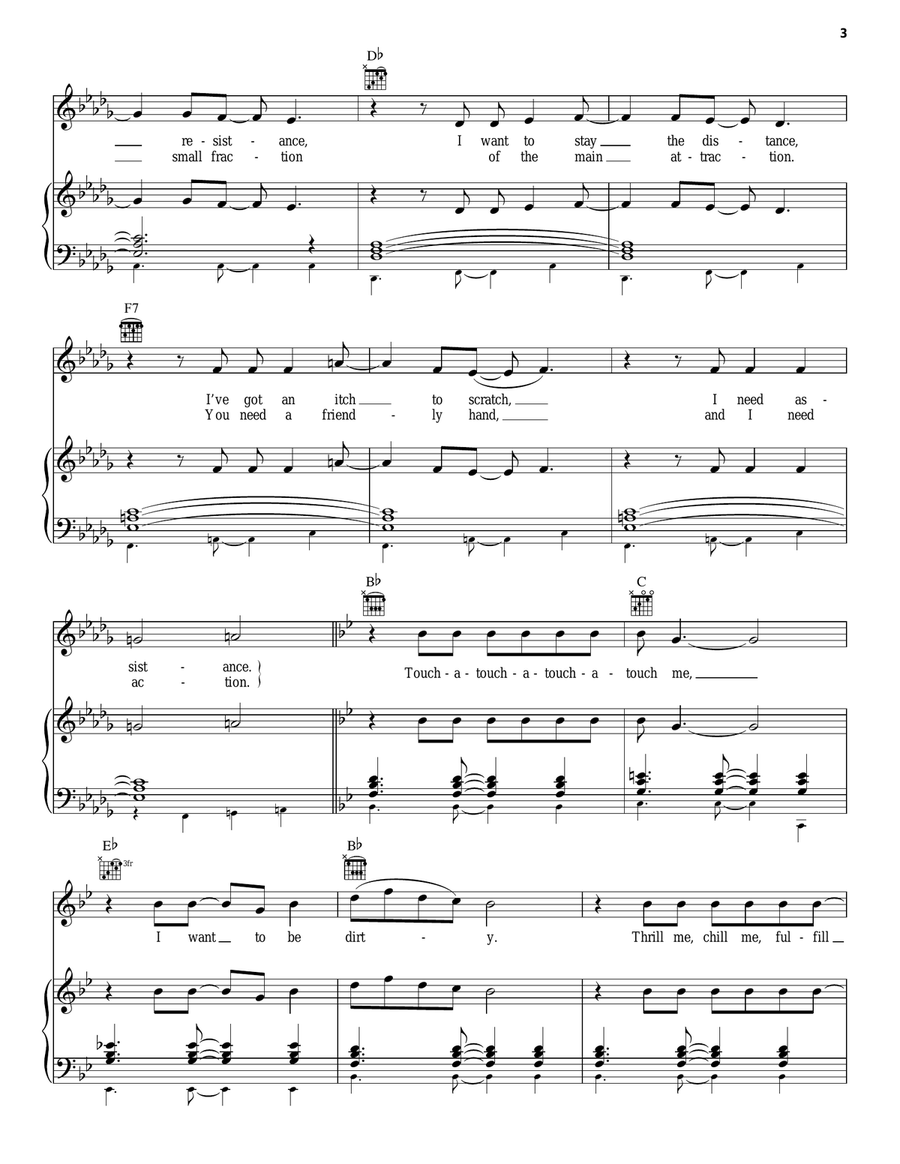 Touch A Touch A Touch A Touch Me Guitar scores gallery preview page 3