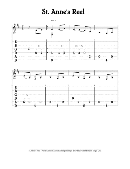 St. Anne's Reel (For Fingerstyle Guitar Tuned Drop D) image number null