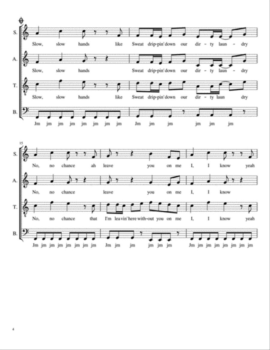 Slow Hands 4-Part scores gallery preview page 4
