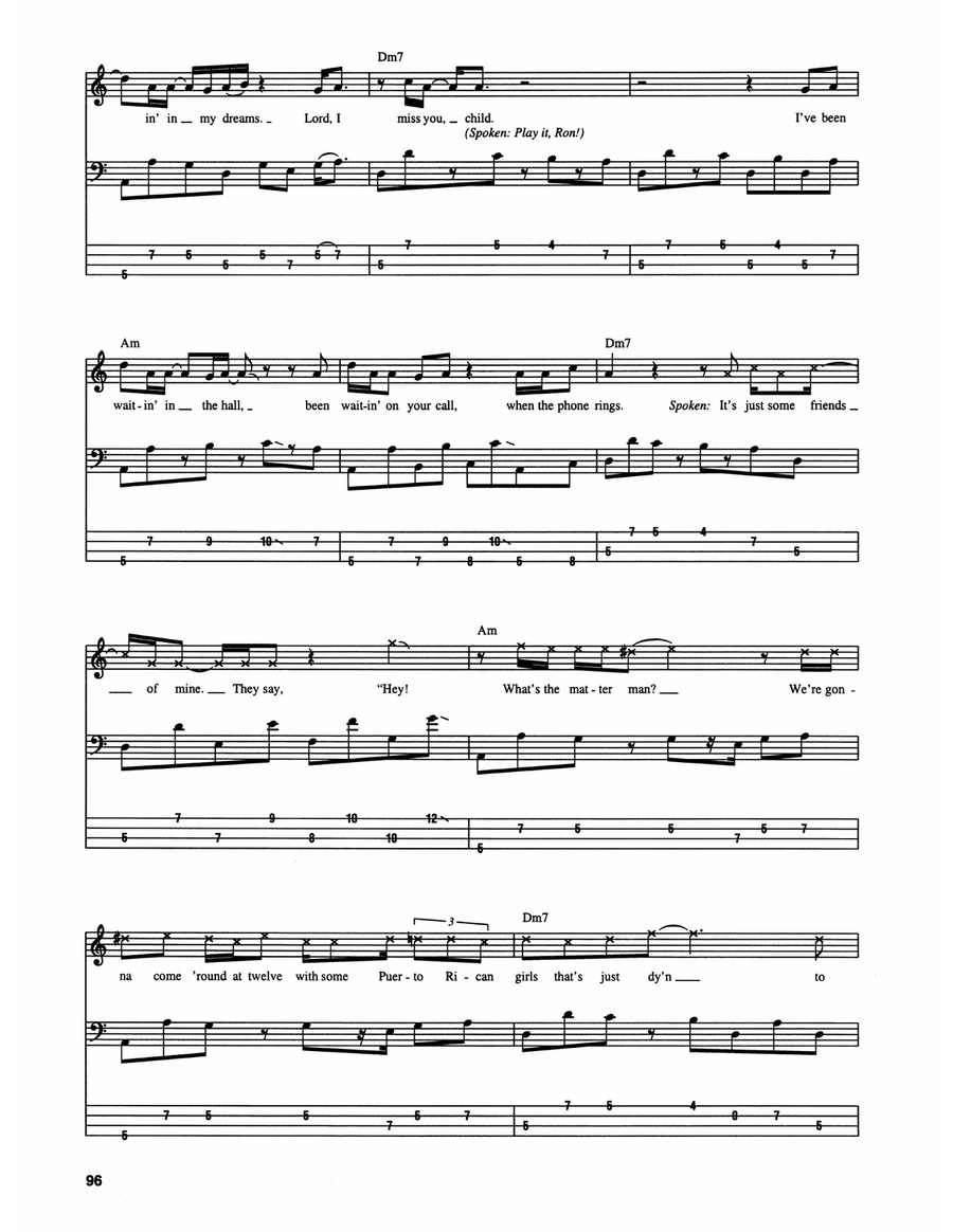 Miss You Bass Guitar Tablature scores gallery preview page 3