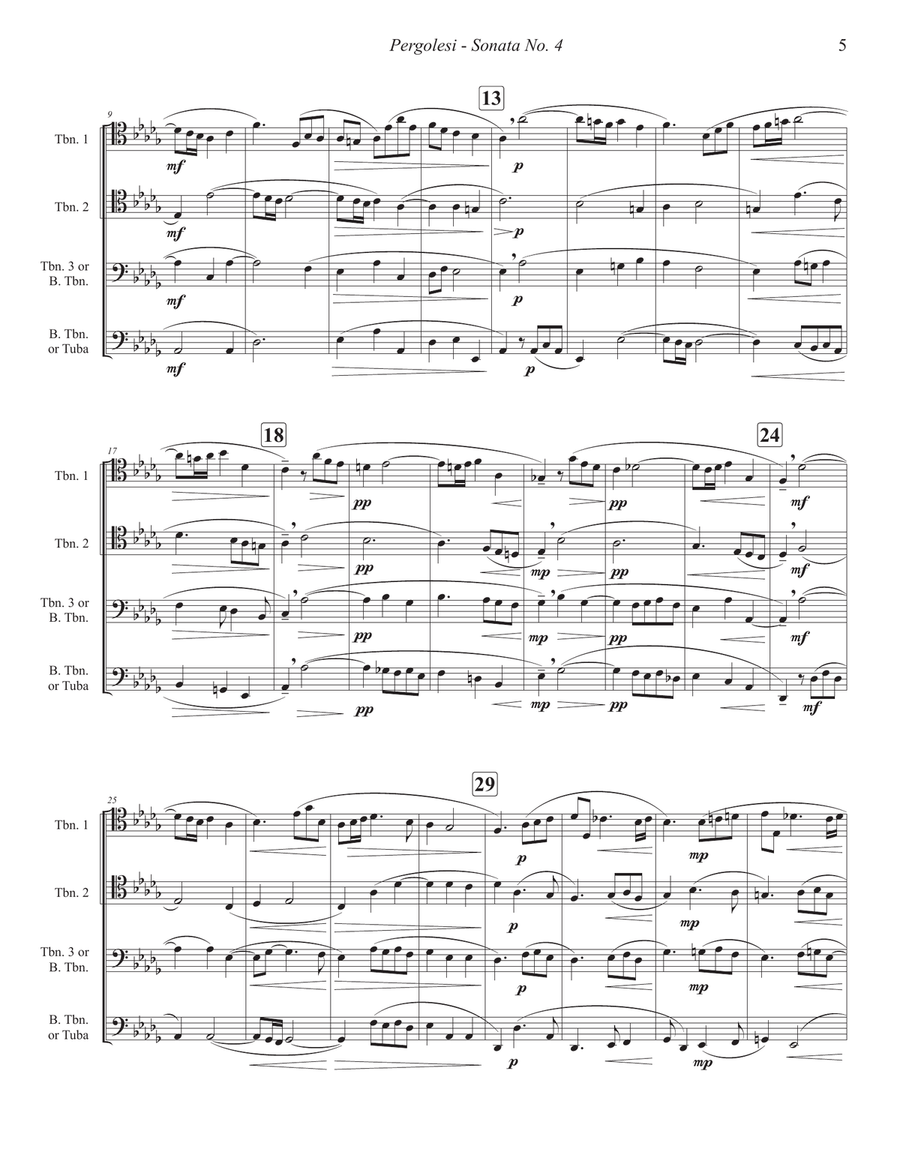 Sonata No. 4 for Trombone Quartet Trombone Quartet scores gallery preview page 5