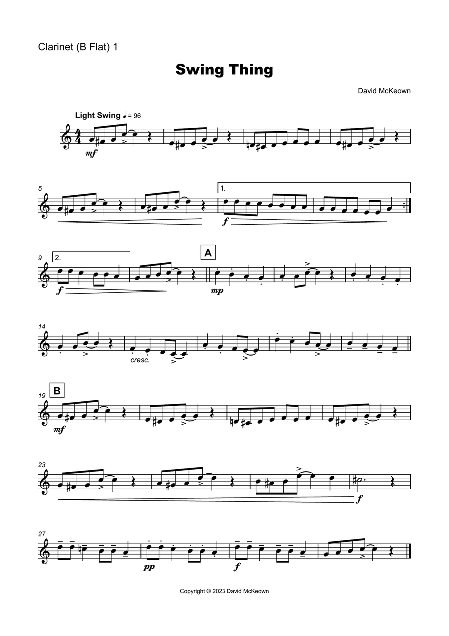 5 Jazz Trios for Clarinet Woodwind Ensemble scores gallery preview page 4