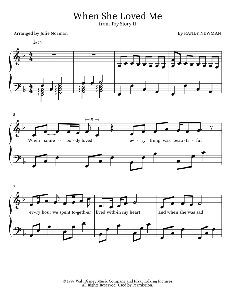When She Loved Me Part scores gallery preview page 1
