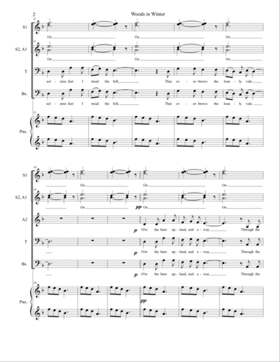 Woods In Winter for SSAATTBB Chorus Divisi scores gallery preview page 2