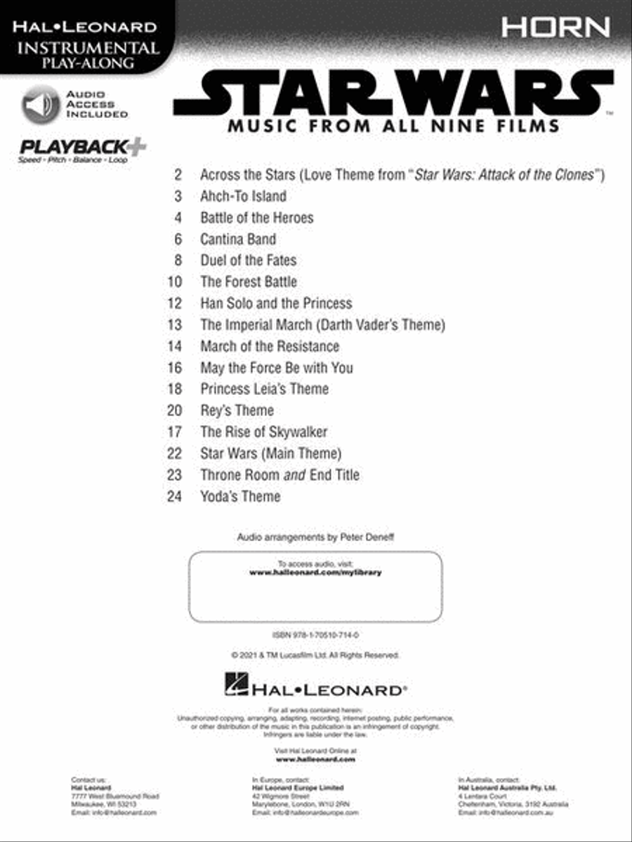 Star Wars – Instrumental Play-Along for Horn Horn scores gallery preview page 4
